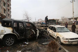 Hiện trường vụ nổ bom ở Kabul, Afghanistan. (Nguồn: THX/TTXVN) 