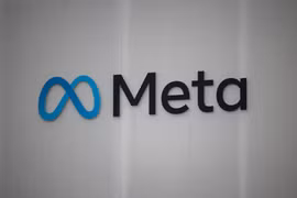 Biểu tượng của Tập đoàn Meta. (Ảnh: AFP/TTXVN)