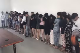 Các đối tượng tại cơ quan Công an. (Nguồn: baotayninh.vn)