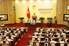 Quang cảnh một phiên họp Hội đồng Nhân dân thành phố Hà Nội. (Ảnh: TTXVN)