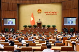 Chánh án Tòa án Nhân dân Tối cao Nguyễn Hòa Bình phát biểu giải trình, làm rõ một số vấn đề đại biểu Quốc hội nêu. (Ảnh: Doãn Tấn/TTXVN)