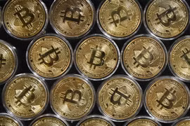 Đồng Bitcoin. (Ảnh: AFP/TTXVN)