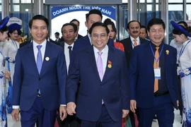 Thủ tướng Phạm Minh Chính đến dự Lễ Kỷ niệm. (Ảnh: Dương Giang/TTXVN)