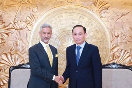 Trưởng Ban Đối ngoại Trung ương Lê Hoài Trung tiếp Bộ trưởng Ngoại giao Ấn Độ Subrahmanyam Jaishankar. (Ảnh: Phương Hoa/TTXVN)