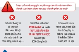 Cảnh báo giả mạo đường dây nóng của Bảo hiểm Xã hội thành phố Hà Nội. 