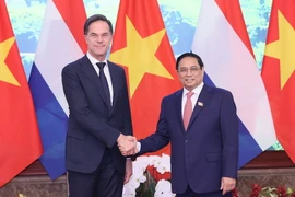 Thủ tướng Phạm Minh Chính và Thủ tướng Hà Lan Mark Rutte. (Ảnh: Dương Giang/TTXVN)