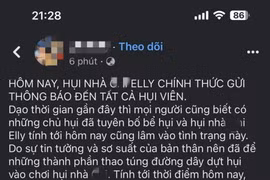 Thông báo vỡ hụi được cho là của chị N.T.L.C đăng tải trên mạng xã hội Facebook. 