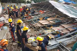 Hiện trường vụ sập nhà. (Nguồn: sunstar.com.ph)