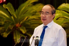 Bí thư Thành ủy Thành phố Hồ Chí Minh Nguyễn Thiện Nhân phát biểu khai mạc hội nghị. (Nguồn: hcmcpv.org.vn)