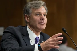 Giám đốc FBI Christopher Wray trong một phiên điều trần trước Ủy ban Tư pháp Thượng viện Mỹ ở Washington, DC. (Nguồn: EPA/TTXVN)