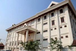 Tòa nhà Văn phòng Đoàn Nghệ thuật quân đội Lào. (Ảnh: Phạm Kiên/TTXVN)