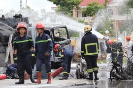 Hiện trường vụ hỏa hoạn. (Ảnh: Thanh Sang/TTXVN)