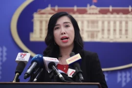 Người phát ngôn Bộ Ngoại giao Việt Nam Lê Thị Thu Hằng chủ trì họp báo. (Nguồn: TTXVN)