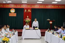 Chủ tịch Ủy ban Trung ương Mặt trận Tổ quốc Việt Nam Trần Thanh Mẫn phát biểu tại buổi làm việc. (Ảnh: Trần Lê Lâm/TTXVN)