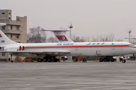 Máy bay của Hãng hàng không Air Koryo tại sân bay ở Bình Nhưỡng. (Nguồn: AFP/TTXVN)