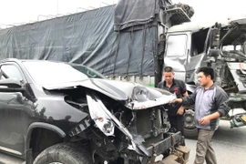 Hiện trường một vụ tai nạn giao thông. (Ảnh: Công Luật/TTXVN)