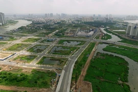 Hạ tầng nội khu của Khu đô thị mới Thủ Thiêm. (Ảnh: Quang Nhựt/TTXVN)