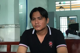 Đối tượng Lê Văn Thanh tại Cơ quan công an. (Ảnh: Thành Chung/TTXVN)