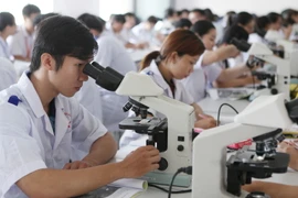 Giờ thực hành của sinh viên Đa khoa năm thứ hai, Trường Đại học Y Dược Cần Thơ. Ảnh minh họa. (Ảnh: Quý Trung/TTXVN)