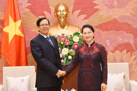 Chủ tịch Quốc hội Nguyễn Thị Kim Ngân tiếp Phó Chủ tịch Quốc hội Myanmar Eye Thar Aung. (Ảnh: Dương Giang/TTXVN)