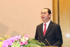 Chủ tịch nước Trần Đại Quang phát biểu chào mừng. (Ảnh: Trọng Đức/TTXVN)