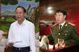 Thượng tướng Lê Qúy Vương (bên trái) và Thượng tướng Bùi Văn Nam (bên phải). (Nguồn: TTXVN)