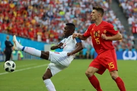 Pha tranh bóng giữa tuyển thủ Bỉ Thomas Meunier (phải) và tuyển thủ Panama Luis Rodriguez trong trận đấu bảng G tại World Cup 2018 diễn ra ở Sochi, Nga ngày 18/6. (Nguồn: THX/ TTXVN)