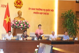 Chủ tịch Quốc hội Nguyễn Thị Kim Ngân chủ trì và phát biểu khai mạc Phiên họp thứ 26 của Ủy ban Thường vụ Quốc hội khóa XIV. (Ảnh: Trọng Đức/TTXVN)