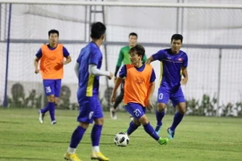 Hình ảnh Olympic Việt Nam tập buổi cuối trước trận gặp Olympic Syria
