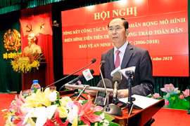 Chủ tịch nước Trần Đại Quang phát biểu tại hội nghị. (Ảnh: Nhan Sáng/TTXVN)