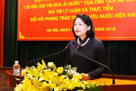 Phó Chủ tịch nước Đặng Thị Ngọc Thịnh phát biểu khai mạc hội thảo. (Ảnh: Nguyễn Dân/TTXVN)