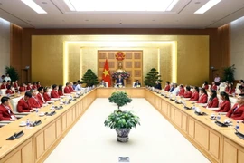 Quang cảnh buổi gặp mặt. (Ảnh: Thống Nhất/TTXVN)