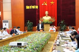Phó Thủ tướng thường trực Chính phủ Trương Hòa Bình phát biểu tại buổi làm việc. (Ảnh: Trung Kiên/TTXVN)
