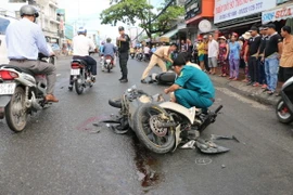 Hiện trường vụ tai nạn. (Ảnh: Công Mạo/TTXVN)