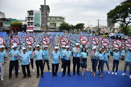 Quang cảnh lễ mittinh. (Ảnh: PV/Vietnam+)