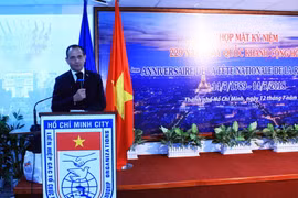 Ông Vincent Floreani, Tổng lãnh sự Cộng hòa Pháp tại Thành phố Hồ Chí Minh phát biểu tại buổi lễ. (Ảnh: Xuân Khu/TTXVN)