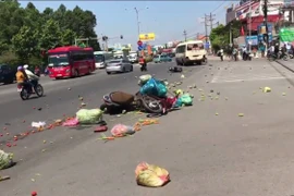 Hiện trường vụ tai nạn. (Ảnh: Huyền Trang/TTXVN)