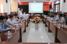 Tỉnh Ninh Thuận tổ chức họp khẩn lên phương án ứng phó với bão số 1. (Ảnh: Nguyễn Thành/TTXVN)