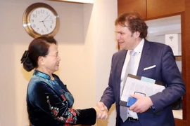 Chủ tịch Quốc hội Nguyễn Thị Kim Ngân tiếp Phó Cao ủy Đồng bằng Vương quốc Hà Lan. (Ảnh: Trọng Đức/TTXVN)