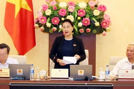 Chủ tịch Quốc hội Nguyễn Thị Kim Ngân chủ trì và phát biểu khai mạc Phiên họp thứ 27 của Ủy ban Thường vụ Quốc hội khóa XIV. (Ảnh: Trọng Đức/TTXVN)