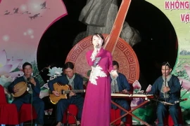 Biểu diễn đờn ca tài tử. (Ảnh: Chương Đài/TTXVN)