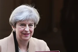 Thủ tướng Anh Theresa May tới tòa nhà Quốc hội Anh ở London. (Nguồn: EPA/TTXVN)