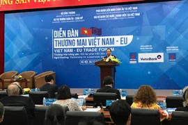 Diễn đàn Thương mại Việt Nam-EU do Bộ Công Thương tổ chức sáng 6/12, tại Hà Nội. (Ảnh: Đức Duy/Vietnam+)