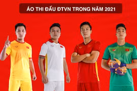 Mẫu áo đấu mới của các đội tuyển Việt Nam trong năm 2021. 