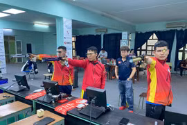 Đội tuyển bắn súng Việt Nam hiện chỉ còn một cơ hội cuối cùng để giành vé dự Olympic Tokyo. (Ảnh: CTV/Vietnam+)
