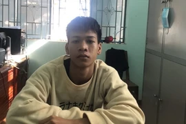 Đối tượng Thành tại cơ quan công an. (Ảnh: TTXVN phát)