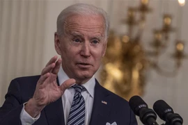 Tổng thống Mỹ Joe Biden phát biểu tại Nhà Trắng, Washington, DC. (Ảnh: AFP/TTXVN)