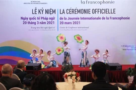 Chương trình văn nghệ tại buổi lễ. (Ảnh: Lâm Khánh/TTXVN)