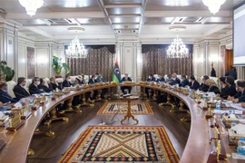 Toàn cảnh cuộc họp Chính phủ Đoàn kết Dân tộc Libya, tại Tripoli, Libya, ngày 24/3. (Ảnh: THX/TTXVN)