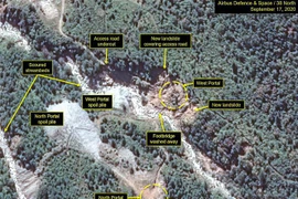 Phía Bắc và Tây của cơ sở hạt nhân Punggye-ri ở tỉnh Bắc Hamkyong, Triều Tiên. (Ảnh: YONHAP/TTXVN)